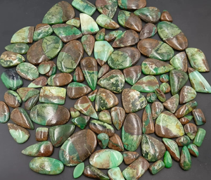 Chrysoprase naturel cabochon taille ovale, en vrac, vert poli, pour la fabrication de bijoux, lot de formes variées - Product Image 5