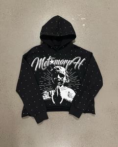 Nouveau sweat à capuche oversize en molleton bouclette effet déchiré 450 g/m² pour homme et femme, veste épaisse en denim, collection hiver - Product Image 6