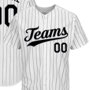 White Black Pinstripe Black Gray Baseball Jersey for Men Button Down Team Uniform Lightweight <b>Athletic</b> Game Day Sports Apparel - Product Image 2