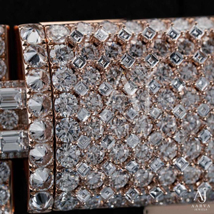 สร้อยคอเงินแท้ 925 สไตล์ฮิปฮอปแบบ Cuban Link ชุบทองคำสีกุหลาบ ประดับเพชรโมอิสซาไนต์แบบ Claw Setting เหมาะสำหรับเป็นของขวัญหมั้น - Product Image 4