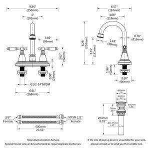 Rubinetto da Bagno Nero Opaco con Beccuccio Girevole a 360 Gradi, Miscelatore Moderno per Lavabo a 2/3 Fori - Product Image 4