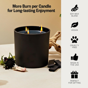 LANJO Custom Scented <b>Candle</b> 26 Oz Soy Wax Jar Black Three <b>Wick</b> Velas Aromatics Indoor Aromatherapy Gift for Women - Product Image 2