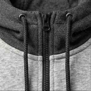 Ensemble de survêtement pour homme avec capuche et blocs de couleur, sweat-shirt à fermeture éclair intégrale et pantalon de jogging, tenue décontractée d'automne en polyester et coton - Product Image 4