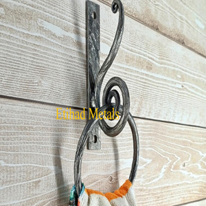 Anillo para toallas forjado a mano, decoración rústica para baño estilo granja, soportes para toallas forjados a mano, anillo para toallas de cobre, negro, bronce aceitado - Product Image 6
