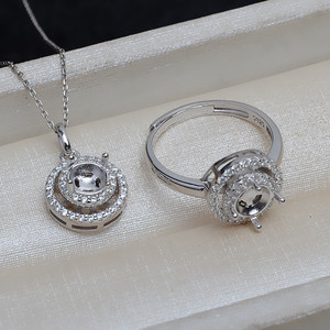 Componentes de Joyería de Plata S925 para DIY, Juego de Anillos Colgantes Giratorios, Soporte Hueco para Perlas de Cera de Abeja sin Aguja de 5.5-6 mm - Product Image 4