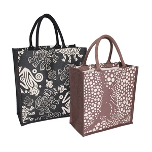 Animal Print Waterproof 10 Oz Laminated <b>Canvas</b> Fabric Shopping Bag Padded Rope Handle for Everyday Use - Product Image 3