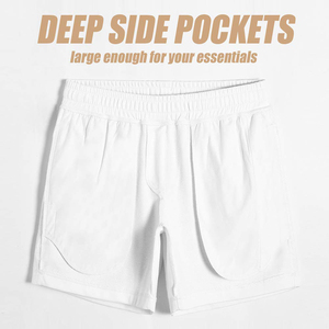 Pantalones Cortos Deportivos Casuales para Hombre, Cintura Elástica con Cordón, Mezcla de Algodón, Estilo Atlético, Personalizables, Holgados, para Gimnasio, Running y Deportes - Product Image 6