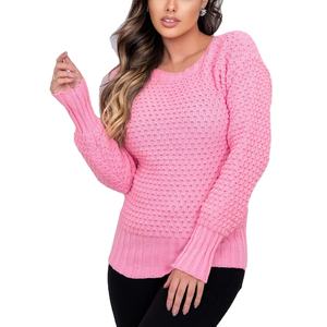 ผู้ผลิตเสื้อถักแบบกำหนดเอง เสื้อไหมพรมคอเต่าลำลองสำหรับผู้หญิงฤดูหนาว ทำจากอะคริลิก 100% ระบายอากาศได้ดีด้วยผ้าฝ้ายด้านหน้า - Product Image 2