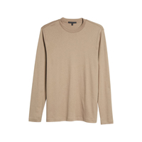 Nouveaux T-shirts à manches longues pour hommes en coton 100% pour l'hiver, style streetwear, légers, col rond, coupe classique, pour la salle de sport, écologiques, séchage rapide