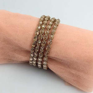 Gold Plated Fashion Jewelry <b>Set</b> Elegant <b>Crystal</b> Stone Bangles - Product Image 1