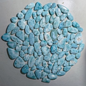 Piedras Preciosas Sueltas de Larimar Azul Claro Natural con Vetas Blancas, Formas Mixtas, Iridiscentes, de 10-20 mm, de Bolivia, para la Elaboración de Joyas - Product Image 3