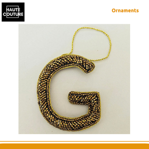 Adornos Festivos Colgantes Bordados a Mano de Origen Indio - Cuentas en Forma de Letra G Bordadas por Ambos Lados a Bajo Precio - Product Image 5