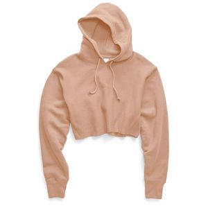 Sudadera Corta con Capucha para Mujer, Manga Larga, Color Sólido, Tejido de Rizo, Algodón, Logotipo Frontal, Ropa de Verano - Product Image 3
