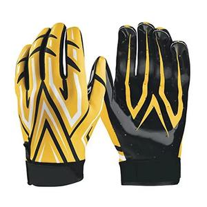 Guantes de Fútbol Americano de PU Multicolor Hechos a Medida, Cortes y Colores Personalizados, Superposiciones Impresas en 3D para Mayor Soporte, Palma Adhesiva - Product Image 1