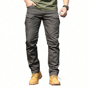 Pantalones Tácticos Cargo para Hombre con Múltiples Bolsillos, Transpirables, Color Oliva, para Senderismo, con Decoración de Botones, Estilo Plano - Product Image 5
