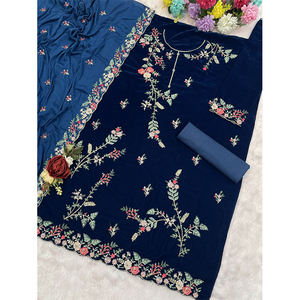 La Mejor Oferta en Lotes al por Mayor: Nuevo Traje Salwar de Diseño Pakistaní con Bordado de Terciopelo para Mujer a Bajo Precio - Product Image 1