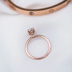 แหวนเพชรคลาสสิกทรงรี แหวนหมั้นเพชรชุบทอง 14K แบบหนามเตย เครื่องประดับผู้หญิงสุดหรู - Product Image 2