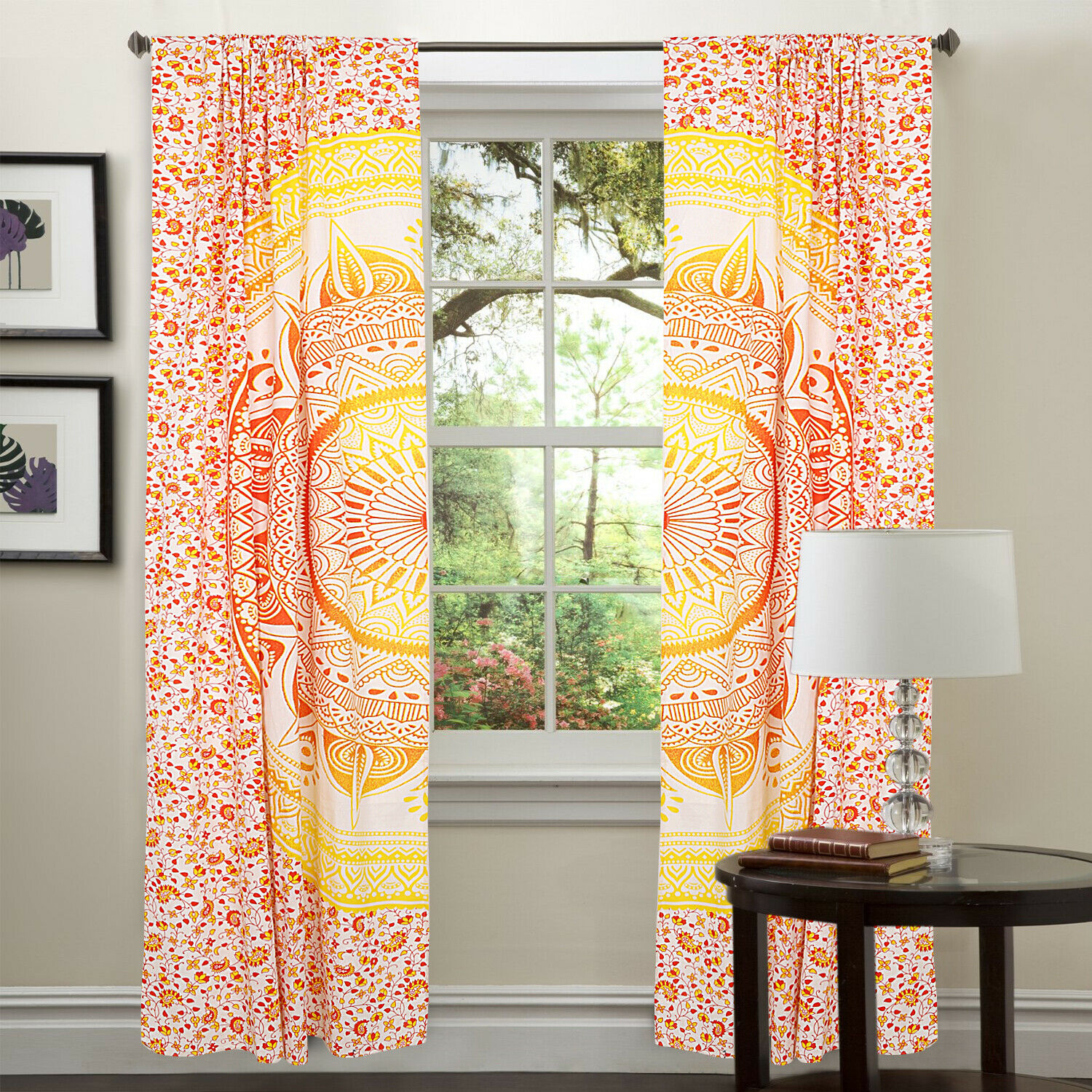 แมนดาลา ดิยา สีส้มเหลือง