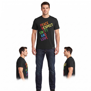 T-shirt pour homme à manches courtes, col rond, 100% coton, respirant, coupe classique, imprimé numérique, décontracté - Product Image 1