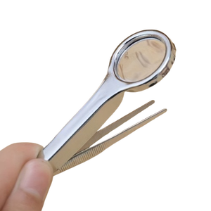 Stainless Steel Straight Tip Precision Modern Eyebrow Tweezers with Magnifying Glass for Hair <b>Removal</b> Multi-Function Beauty <b>Tool</b> - Product Image 6