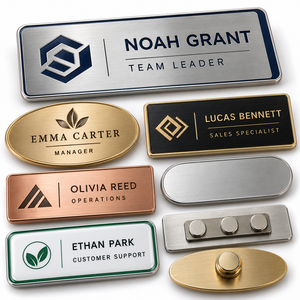 Badge nominatif magnétique en métal personnalisé pour employés avec logo sur mesure OEM - Product Image 2