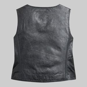 เสื้อกั๊กหนังผู้หญิงแบบมีซิปด้านหน้า - Product Image 2