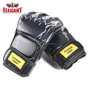 Guantes de MMA Grappling Guantes de MMA de cuero PU con estampado personalizado duradero para niños Guantes de PU Muay Thai MMA de Elegant Sports - Product Image 6