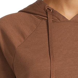 Sweat-shirt à capuche pour femme IBRATEX International, couleur unie, manches longues, tricoté, 100% coton, avec poche avant - Product Image 6