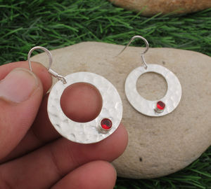 Pendientes de Plata de Ley 925 con Cuarzo Rubí para Mujer, Grado 5A, Gema Rojo Intenso, Joyería de Lujo para Fiestas, Venta al por Mayor - Product Image 3