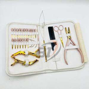 Kit d'outils multifonctionnels pour extensions de cheveux avec ciseaux, peigne, pinces à cheveux rapides, crochet en boucle et aiguilles en C - Product Image 3