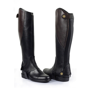 Men's English High Quality Horse Riding <b>Half</b> <b>Chaps</b> Custom Logo Extra Leather Protection Equestrian <b>Half</b> <b>Chaps</b> Sets - Product Image 5