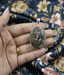<b>Top</b> Quality Turlite Stone Pendant 925 Sterling Silver <b>Rose</b> Gold Yellow Gold Plated Oval Handmade Statement Jewelry Gift for Her - Product Image 3