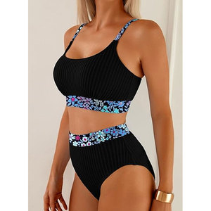 Solid Trader New Arrival Smocked Waist Swimsuit Coverup Floral Print Tiered <b>Skirt</b> Outfit Women Beach Wear - Product Image 4