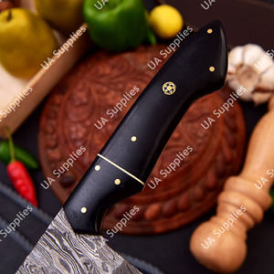 Cuchillo de Cocina de Acero de Damasco, Forjado a Mano, Ligero, Ambidiestro, de Alta Dureza, con Mango de Epoxi Negro de 8 Pulgadas - Product Image 4