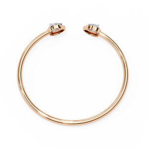 กำไลข้อมือทองคำ 14K ดีไซน์เปิด น้ำหนักเบา ประดับเพชรทรงลูกแพร์เพาะเลี้ยง ฝังแบบ Pave Setting รับรองโดย IGI เครื่องประดับคลาสสิกสุดหรู - Product Image 5