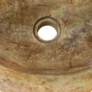 Évier de salle de bain en pierre fossile crème 17,7''x13,8''x5,9'' en pierre crème au design élégant - Product Image 5