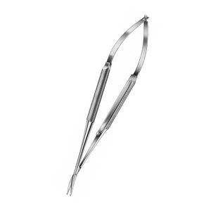 Micro-ciseaux de précision manuels de haute qualité, courbés et à bout arrondi, 145 mm, en acier inoxydable, avec poignée imprimée, pour la chirurgie générale et l'utilisation médicale - Product Image 6