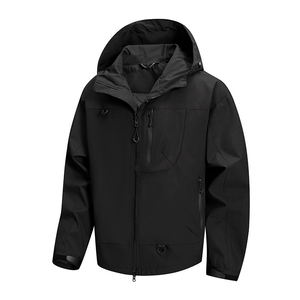 Men Orange Hooded Waterproof <b>Ski</b> Jacket With Zipper Closure And Front Pockets - Product Image 5