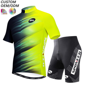 Ensemble de maillots et shorts de cyclisme personnalisés, respirant, séchage rapide, imprimé numériquement, 100% polyester/spandex, option frontale, service OEM, unisexe - Product Image 4