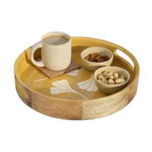 Plateau de service circulaire élégant, décoration et accessoires de bureau parfaits pour présenter des collations, des amuse-gueules, des desserts et des plats élégants - Product Image 2