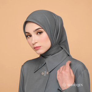 SHOUQIN Nala Premium Voile Carré Hijab Découpé au Laser Couleur Unie Léger Respirant Foulard Musulman Quotidien Doux pour Femme Musulmane - Product Image 5