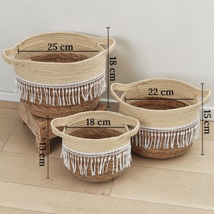 Handmade Big Macrame Basket For Toys <b>Laundry</b> And Home Storage With Stylish And Functional Organizer Design Wholesale From India - Product Image 4