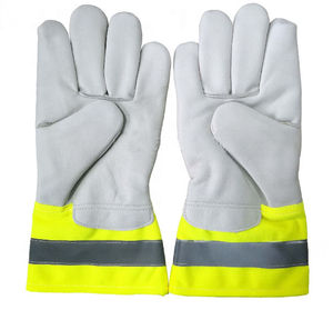 Guantes de Trabajo para Hombre, Doble Palma de Cuero Vacuno, Resistentes, Anti-Corte, de Invierno, para Soldadura, Unisex, Dedos Completos, Industriales - Product Image 5