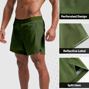Shorts de tennis pour hommes en polyester de haute qualité, légers, à taille élastique avec cordon de serrage, extensibles, respirants et à séchage rapide - Product Image 3