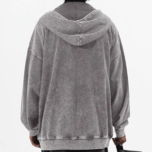 Custom Luxury Brown Acid <b>Wash</b> Hoodie For Men Streetwear Cotton Fleece Blank Vintage Oversized Washed Sun Faded Men's Hoodies - Product Image 6