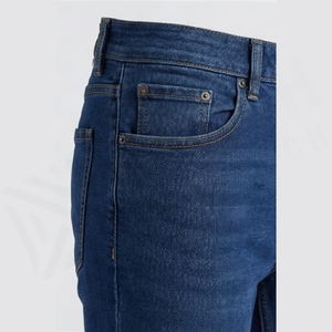 Jean en denim coupe droite délavé foncé pour homme, taille haute, coupe slim, en coton, style décontracté, pantalon d'automne - Product Image 6
