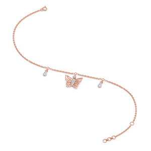 Interlocking Round Loop Center Diamond Link <b>Bangle</b> <b>Bracelet</b> - Product Image 3