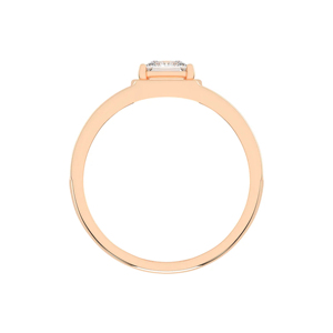 Bague de fiançailles en or rose avec diamant taille princesse, bijoux fins classiques pour femmes, design géométrique - Product Image 3