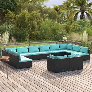 Conjunto de Muebles de Jardín en Negro y Azul Agua - Product Image 1