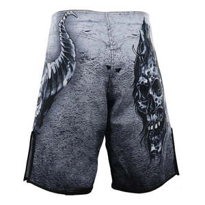 Pantalones Cortos de MMA para Hombre, Color Gris, Estampado de Calavera, Sublimados, para Entrenamiento y Combate, Ropa Deportiva - Product Image 5